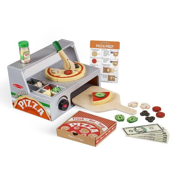 Melissa & Doug - Top & Bake Pizza Counter, Wooden Play Food