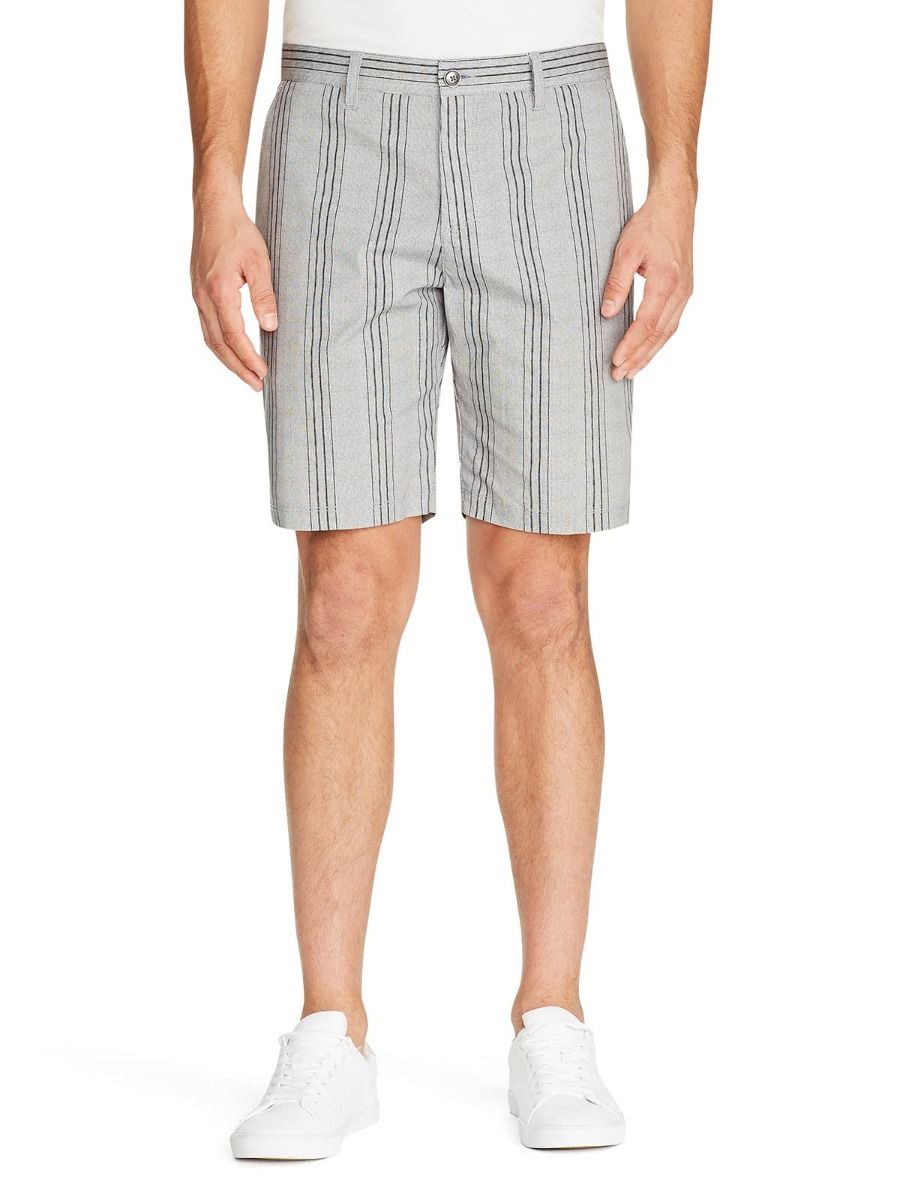Stripe Print Tristen Shorts - Grey