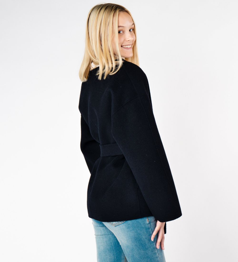 Wool Belted Coat Black