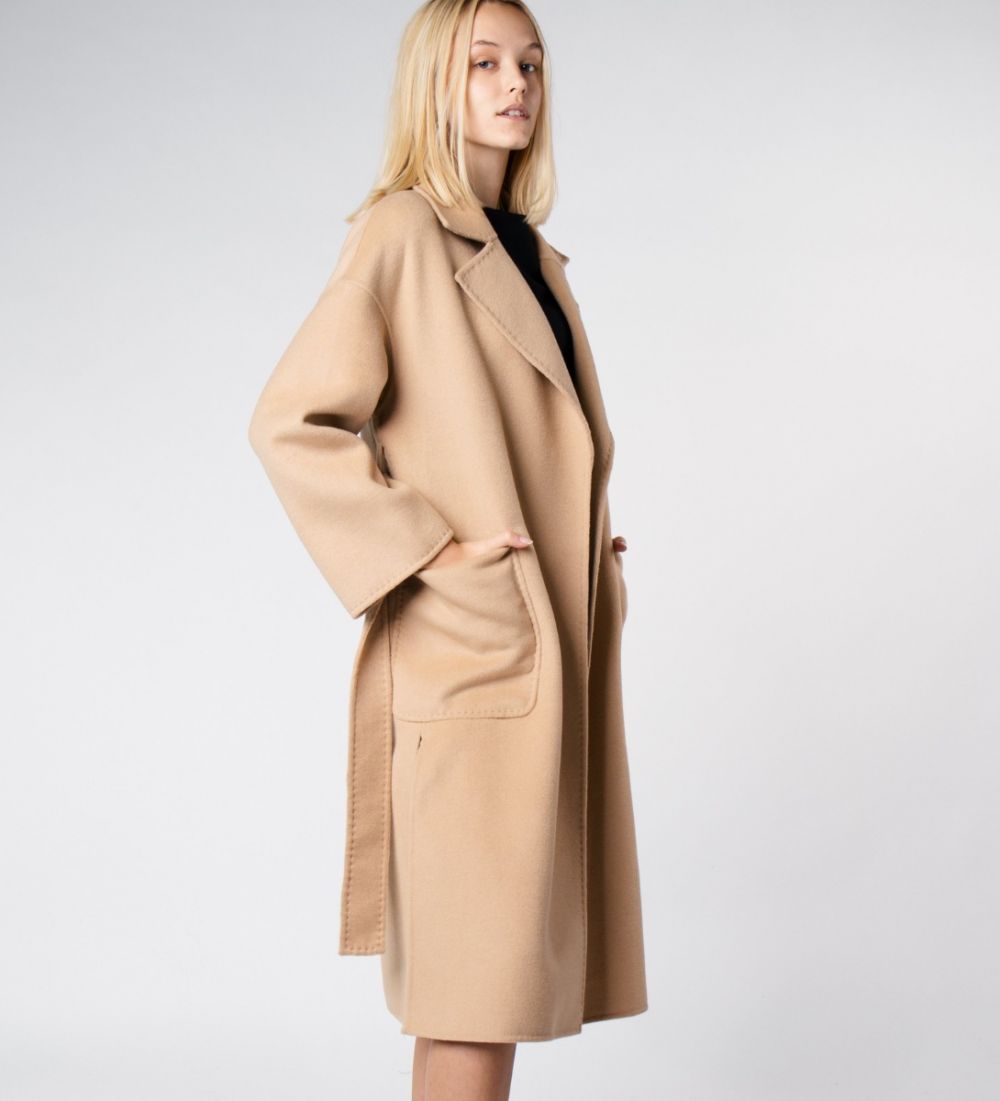 LEEZ Women Double Face Wool Coat - Palomino