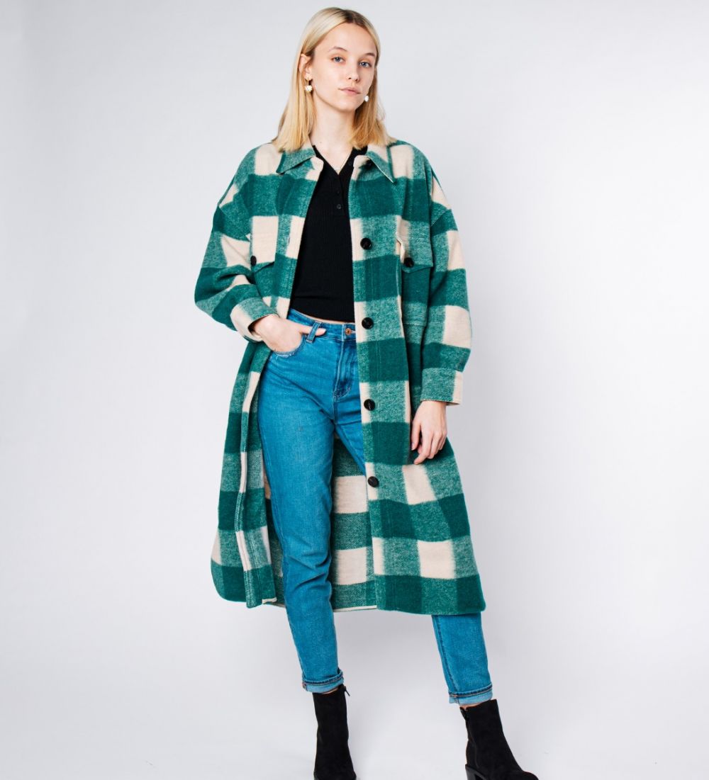 Plaid Shirt Jacket Green