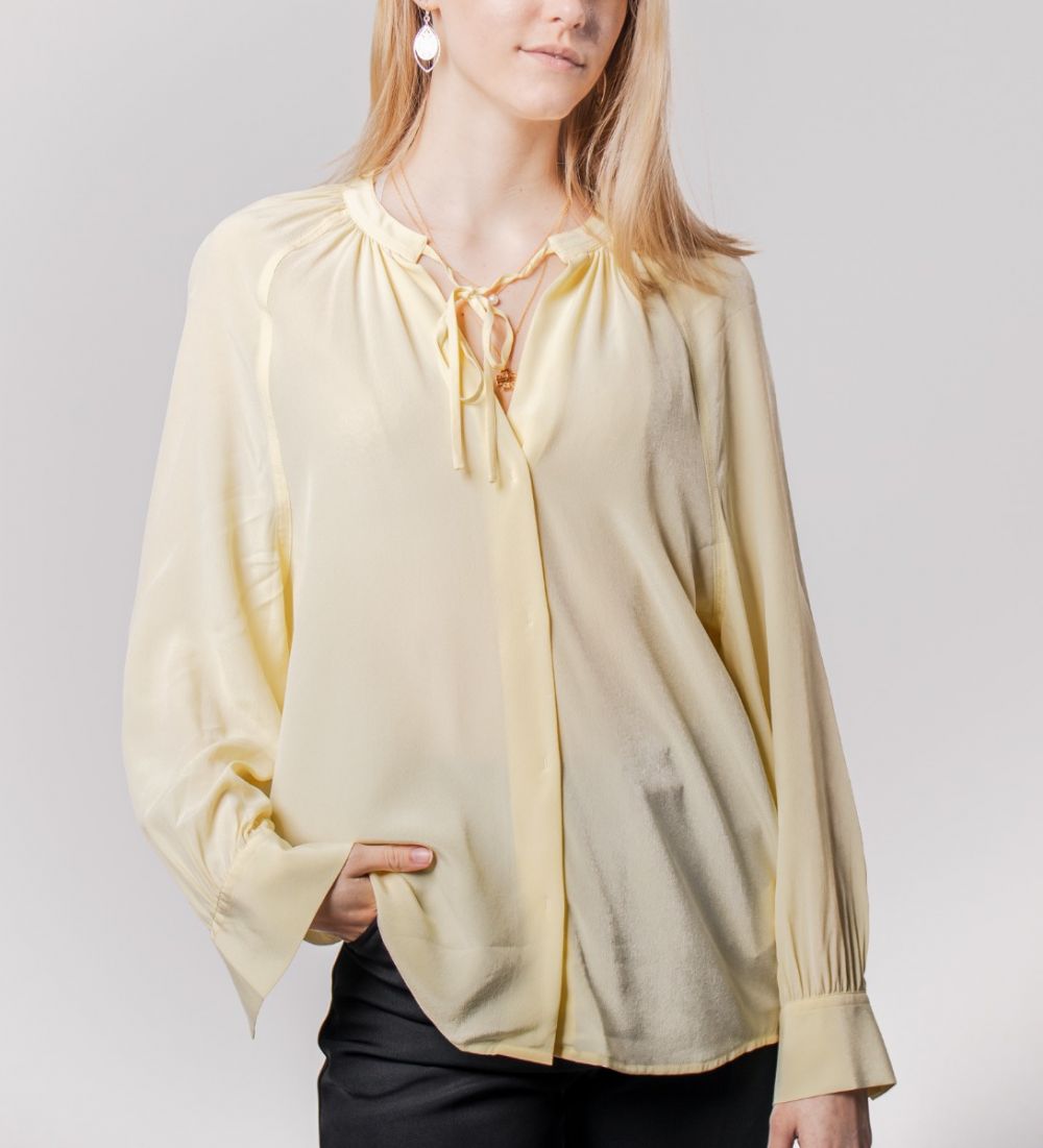 Mulberry Silk Blouse Yellow