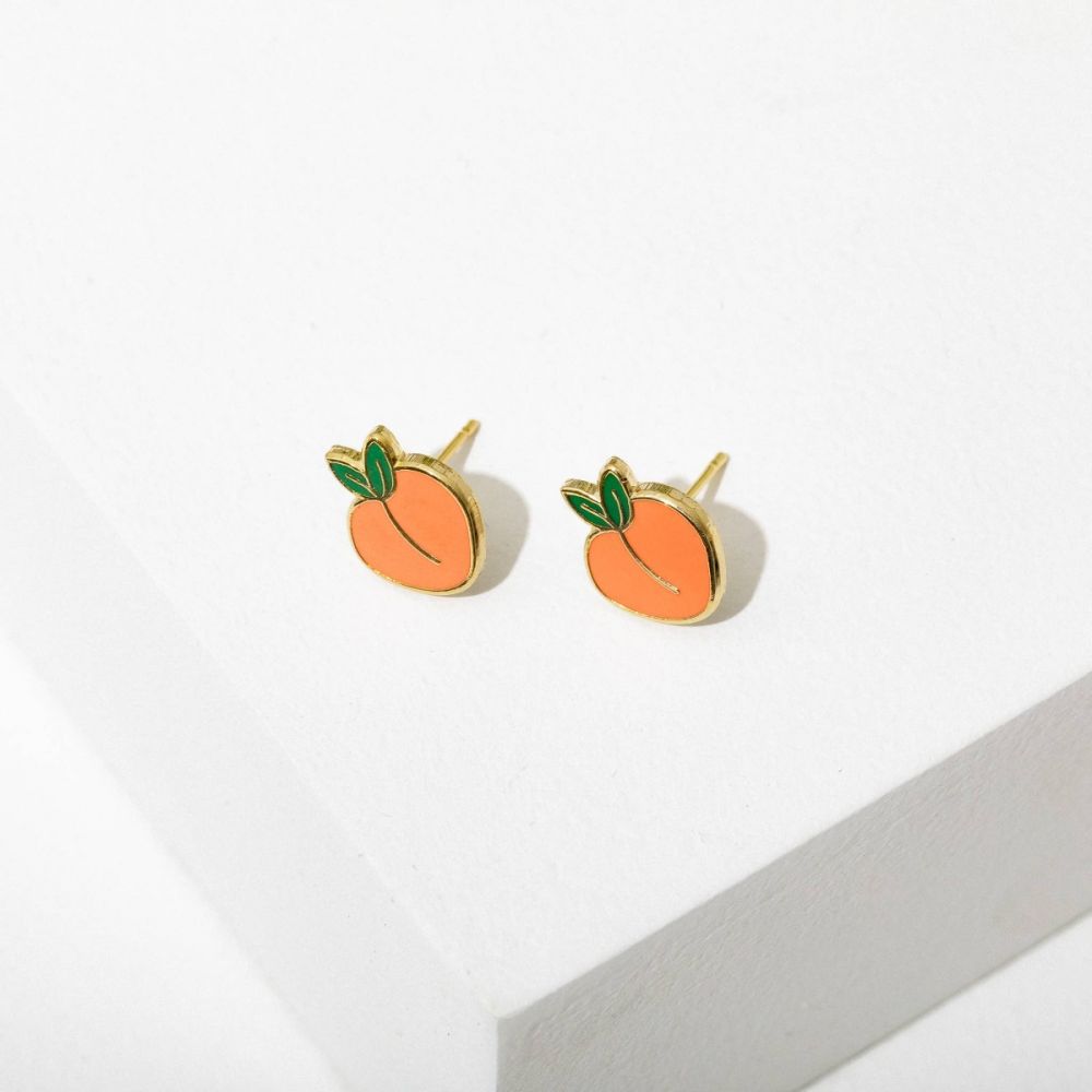 Peach Post Earrings