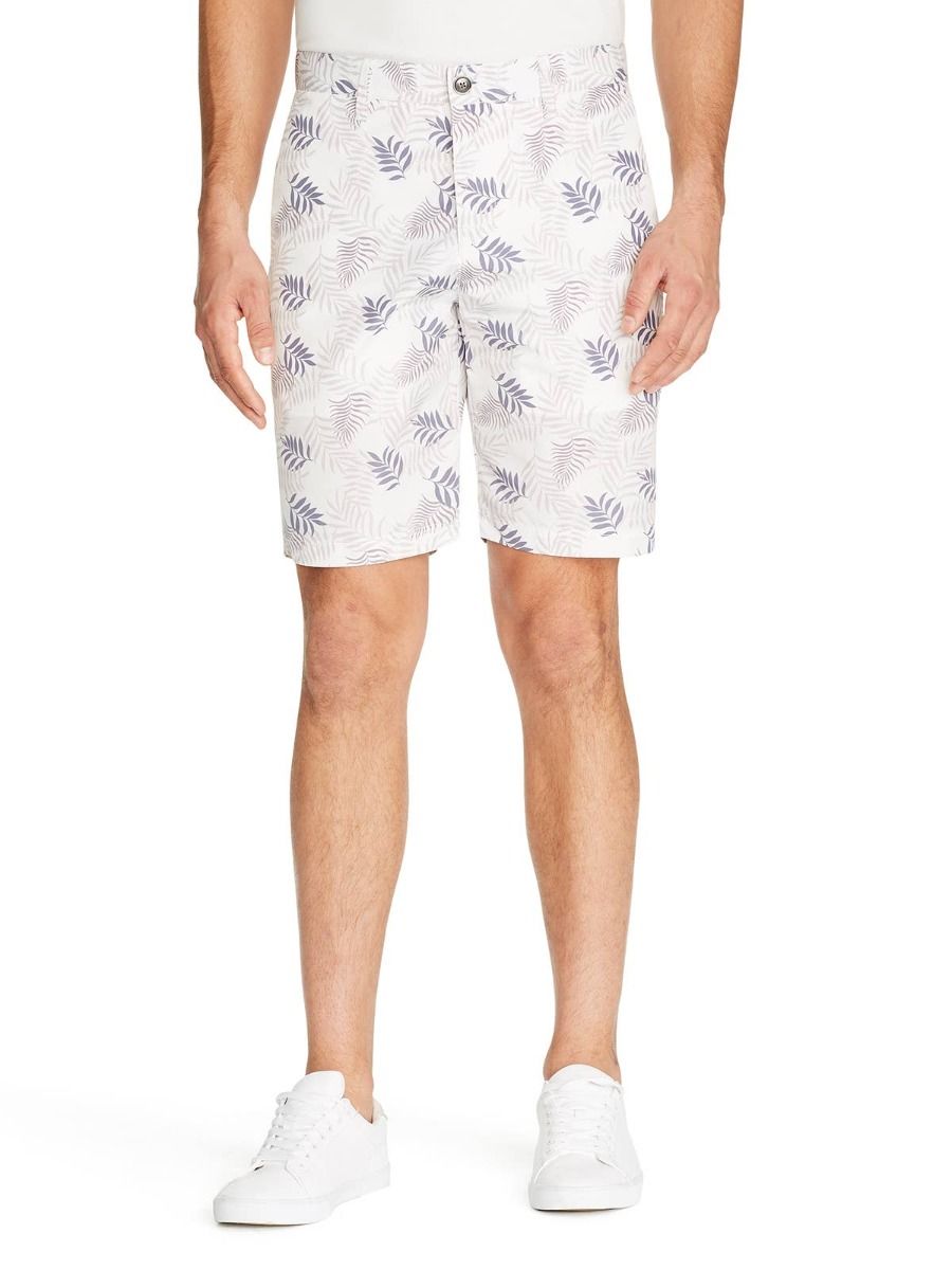 Monstera Palm Tristen Shorts - White/Grey