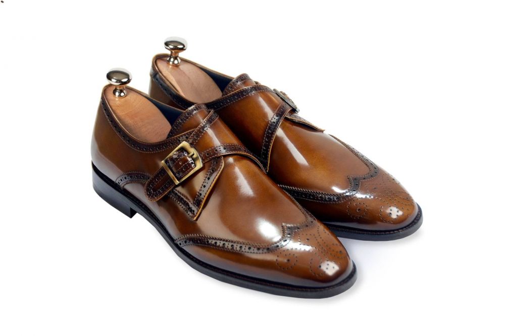 VellaPais Wingtip Monkstrap Walnut Brown