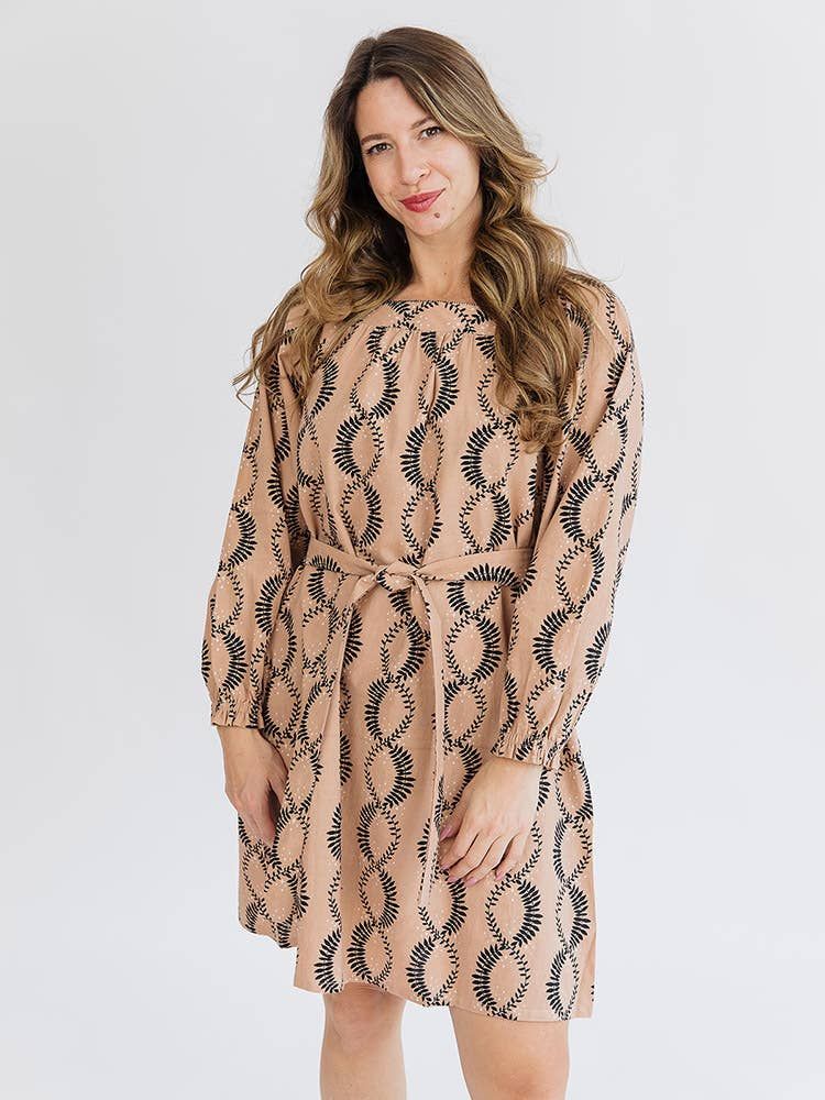 Alexis Long Sleeve Mini Dress Vine Twist Sand