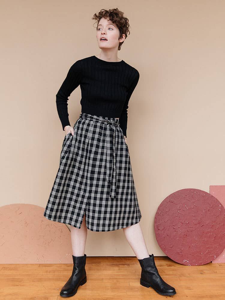 Laci Skirt Black Plaid