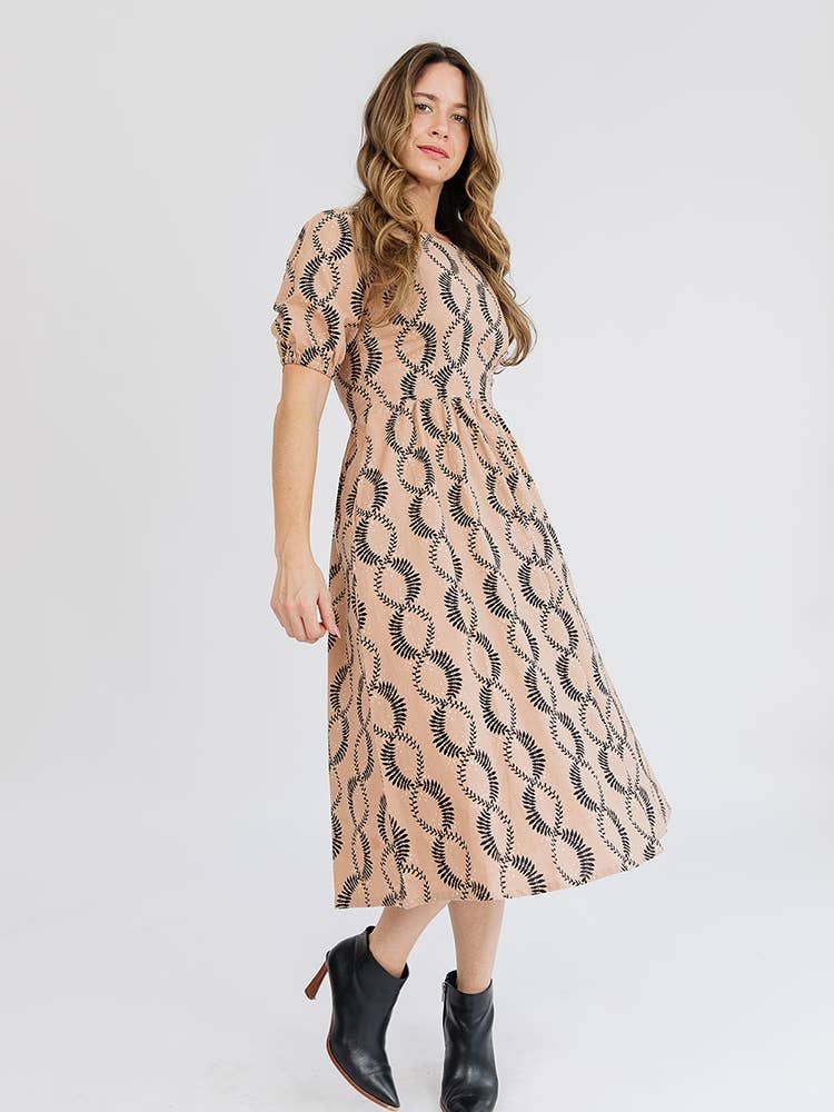 Sydney Midi Dress Vine Twist Sand