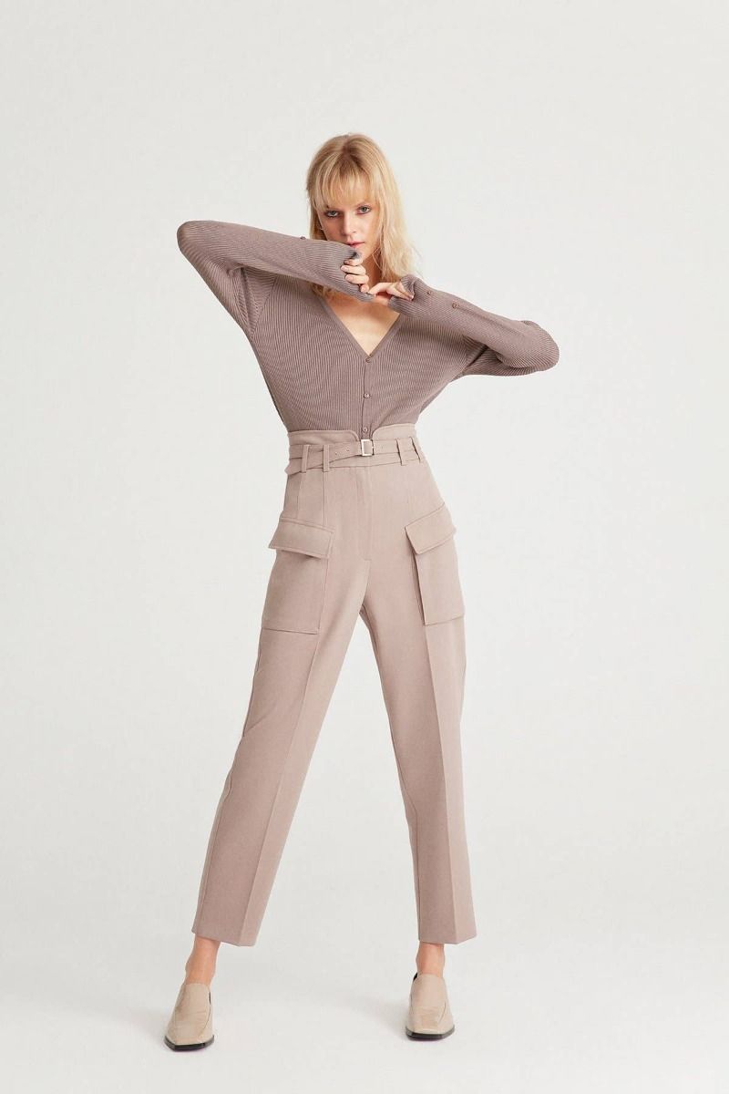High-Waist Trousers with Pocket