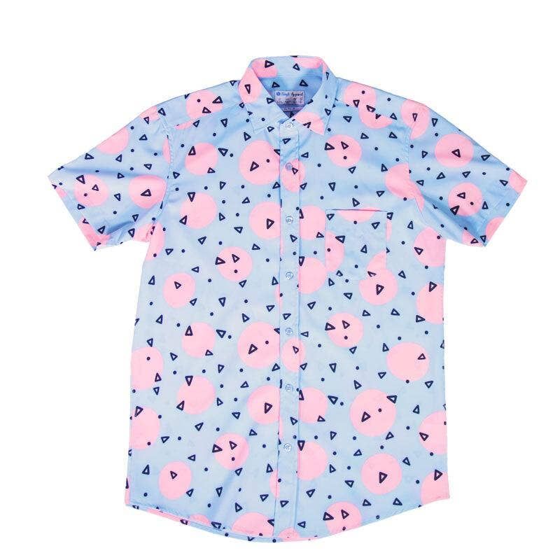 Party Snack Performance Button Up - Blue/Pink