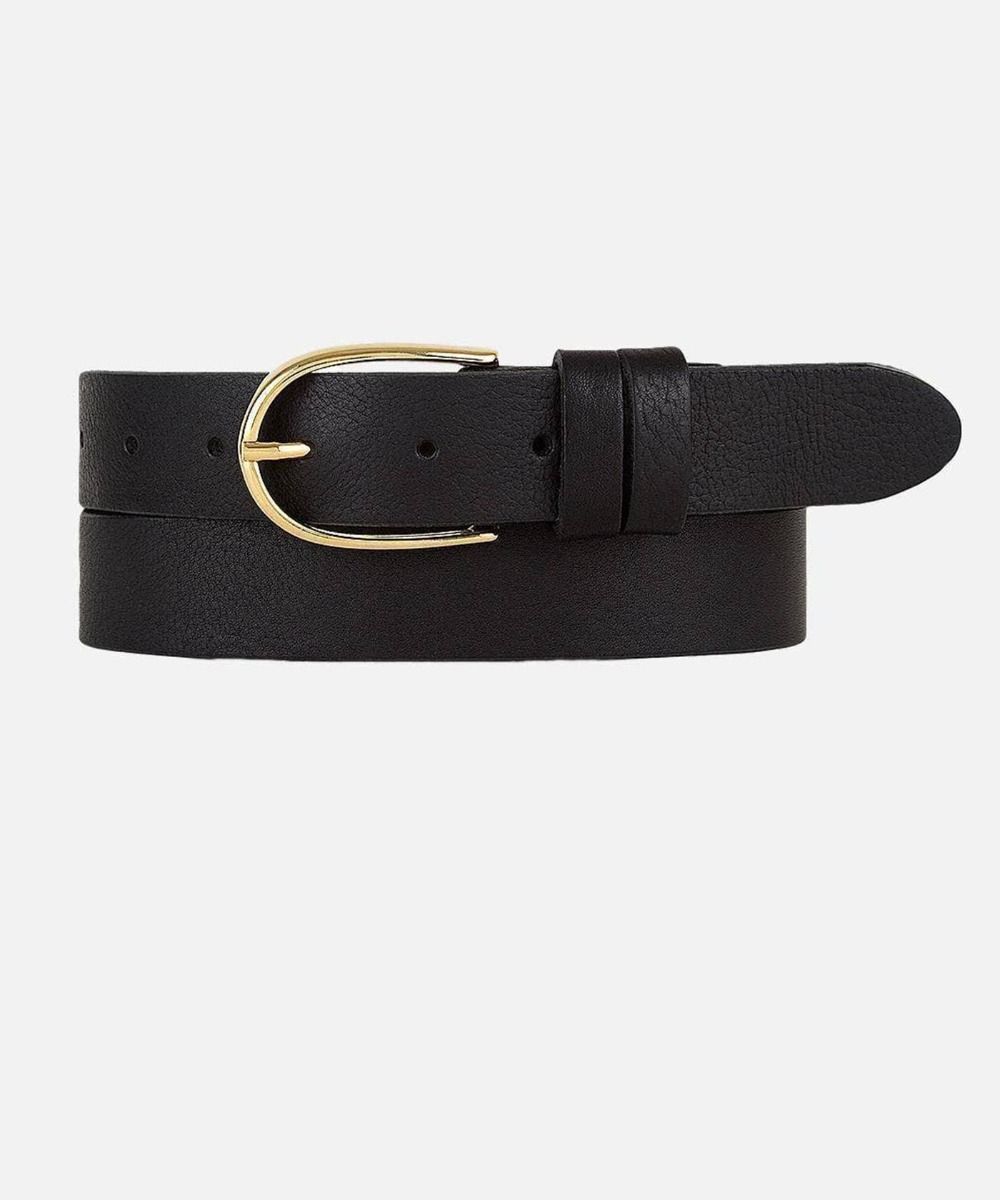 Classic Women's Leather Belt | Gold Buckle