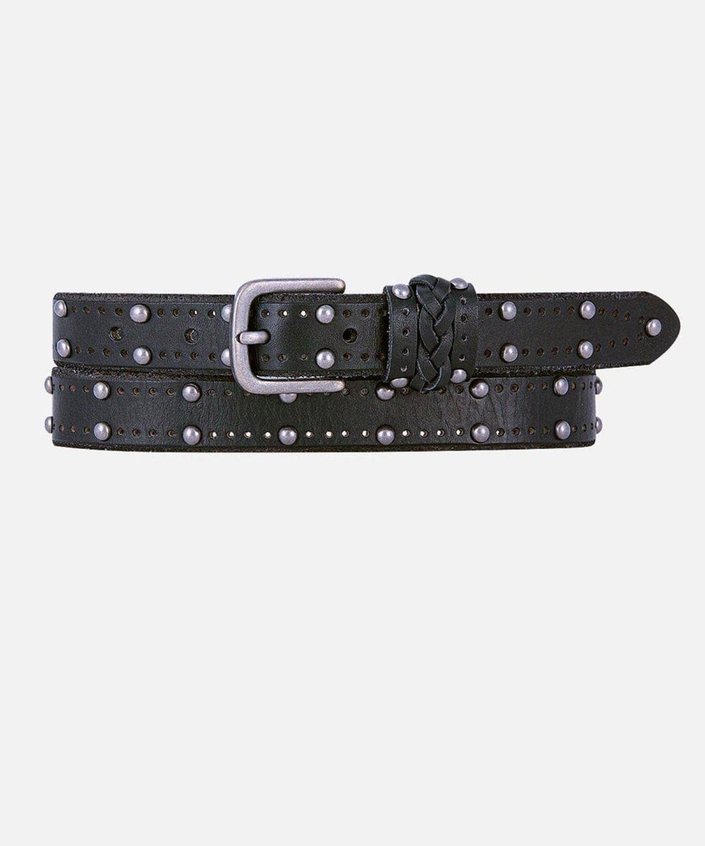 Perforated & Studded Leather Belt