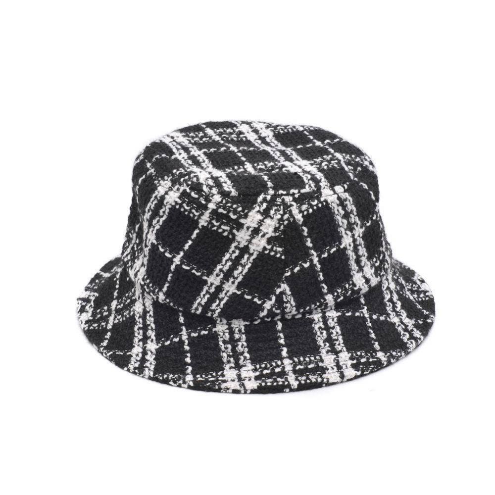 Plaid Bucket Hat - Black White