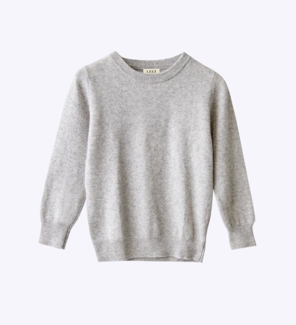 LEEZ Kids Round Neck Cashmere Sweater Gray