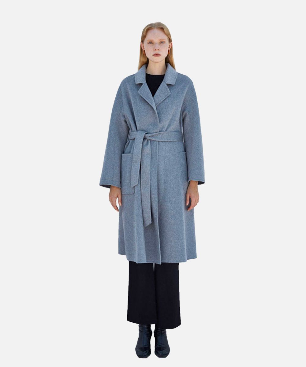 The Classic Wrap Coat - Heather Grey