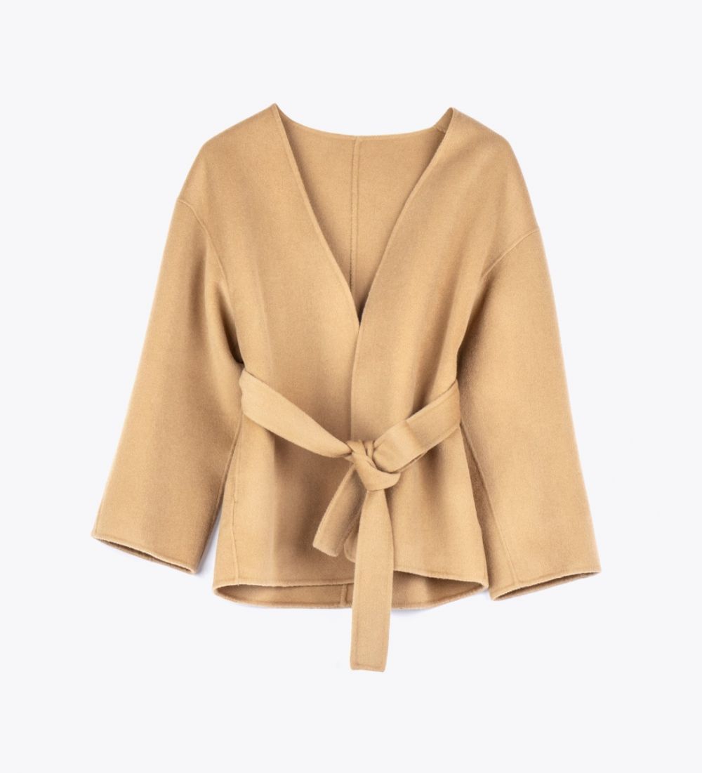 Wool Belted Coat Camel