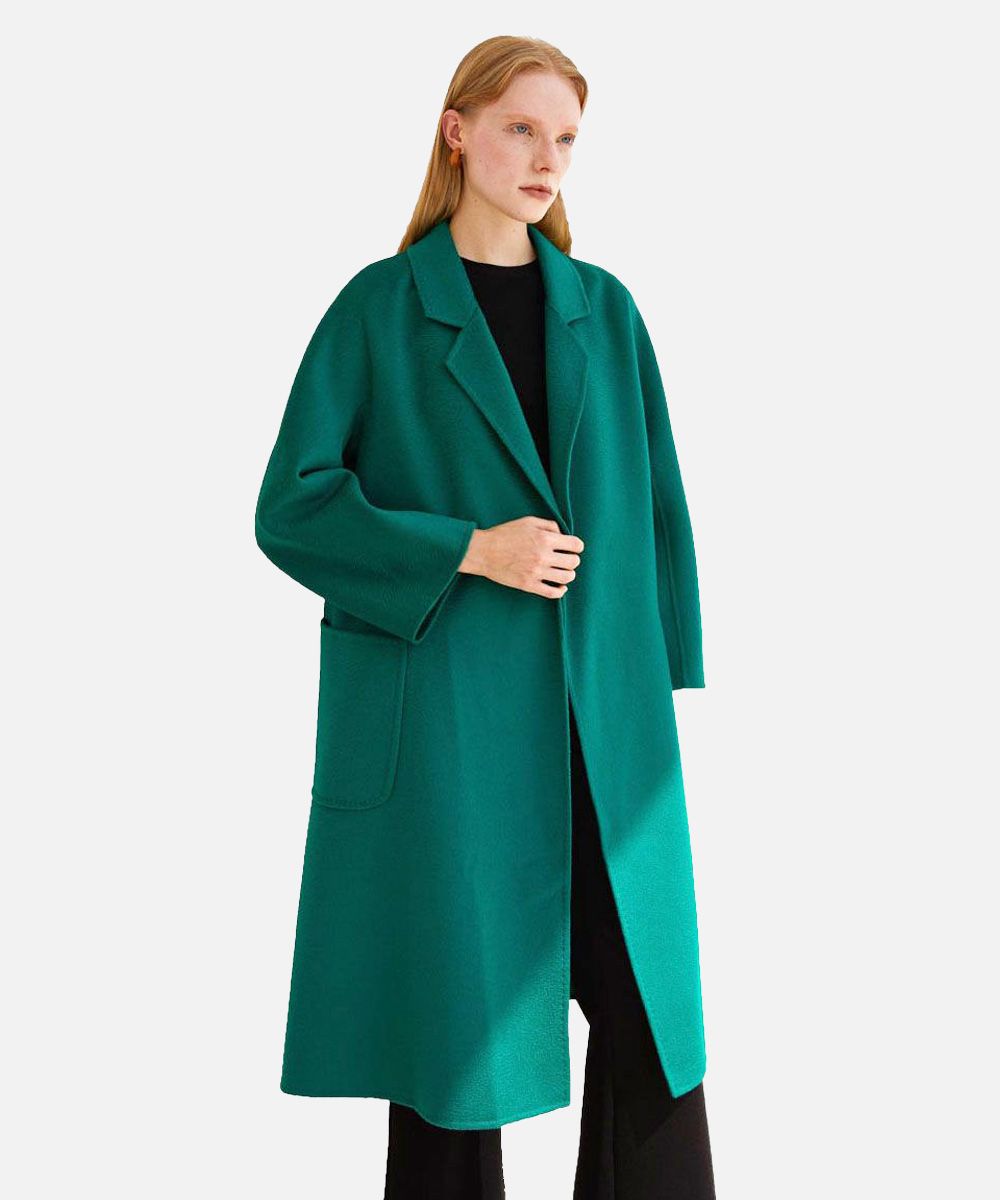 The Classic Wrap Coat - Emerald Green