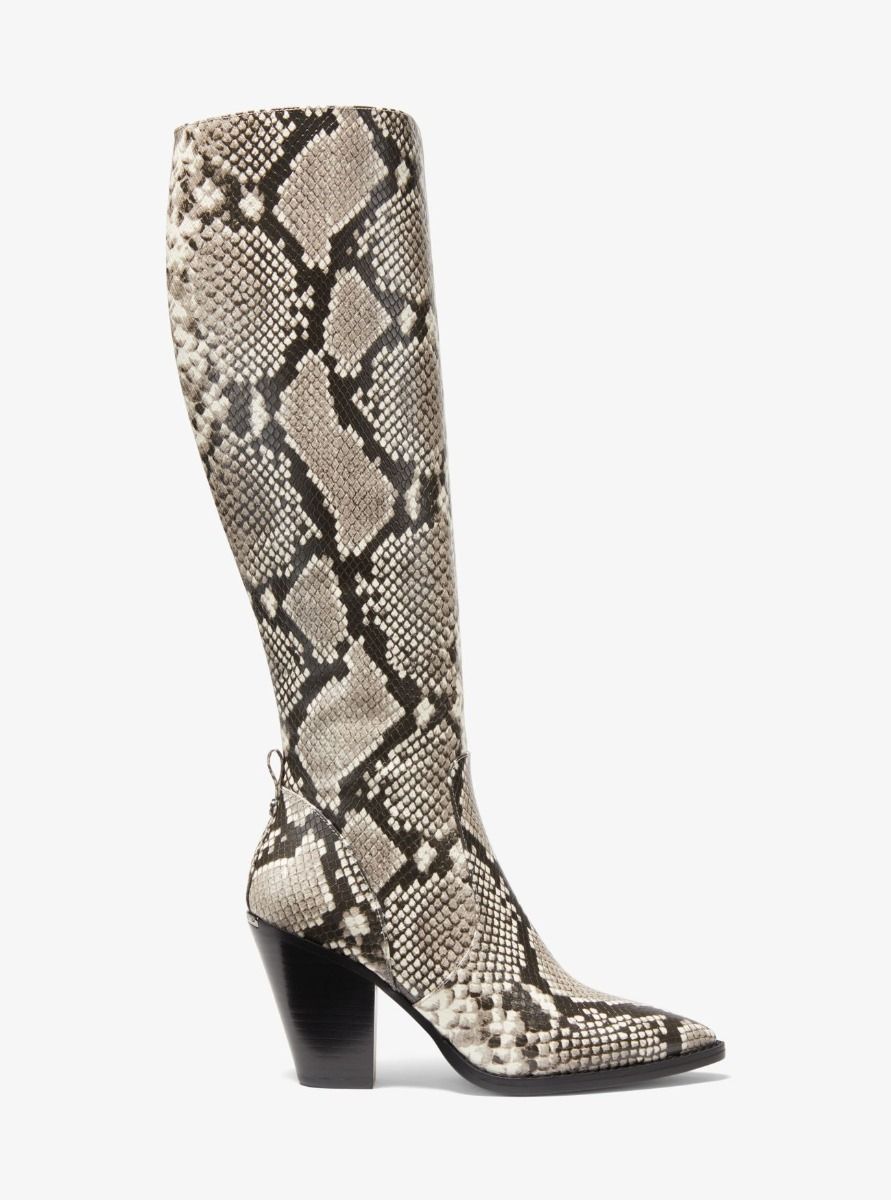 Dover Python Embossed Faux Leather Knee Boot