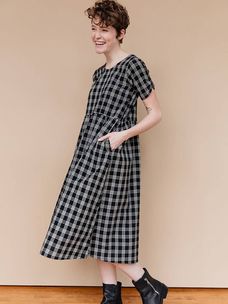 Kavita Dress Black Plaid