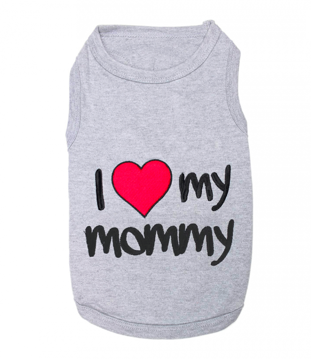 I Love Mommy - Gray Dog T-Shirt
