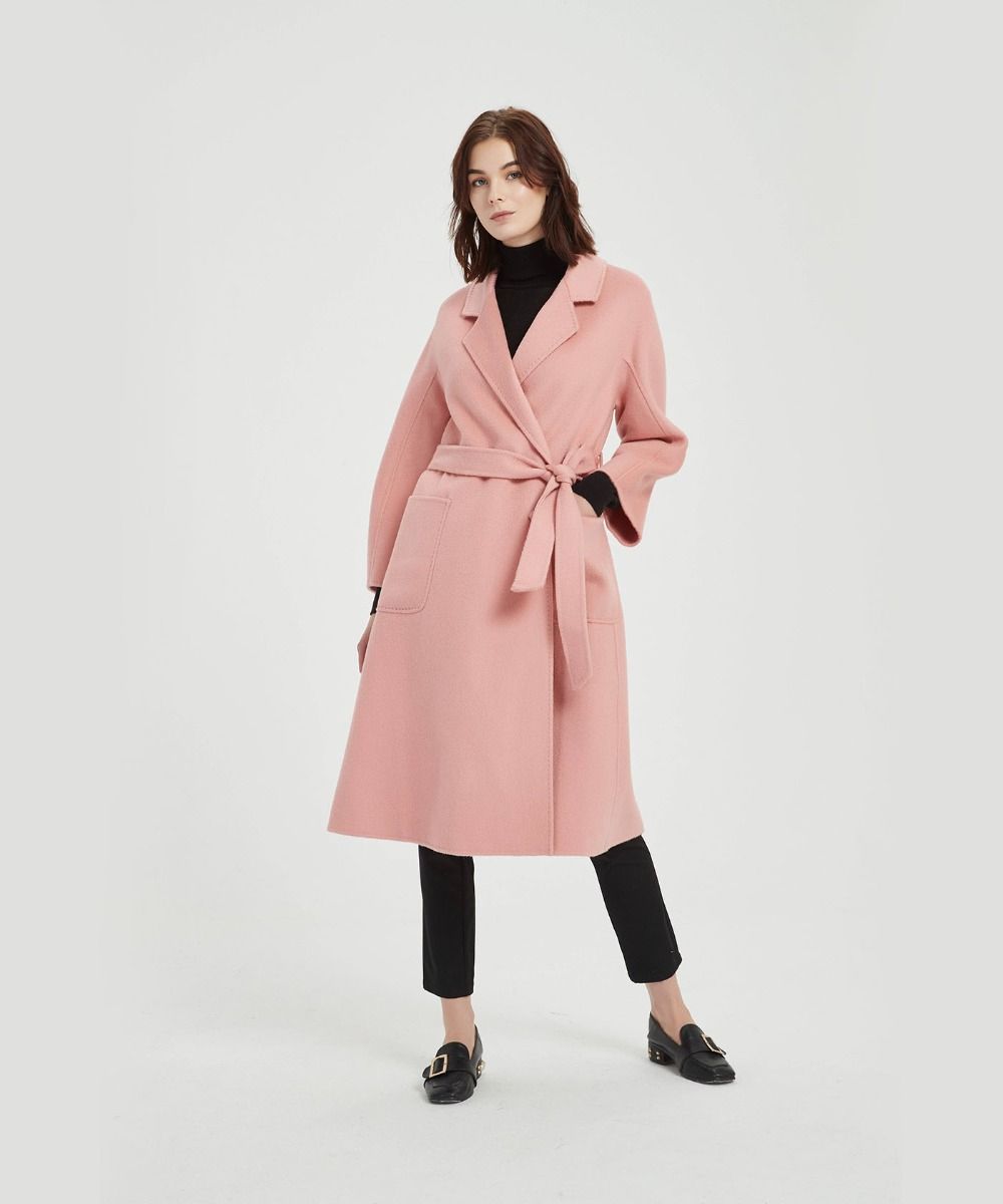 The Classic Wrap Coat - Pink
