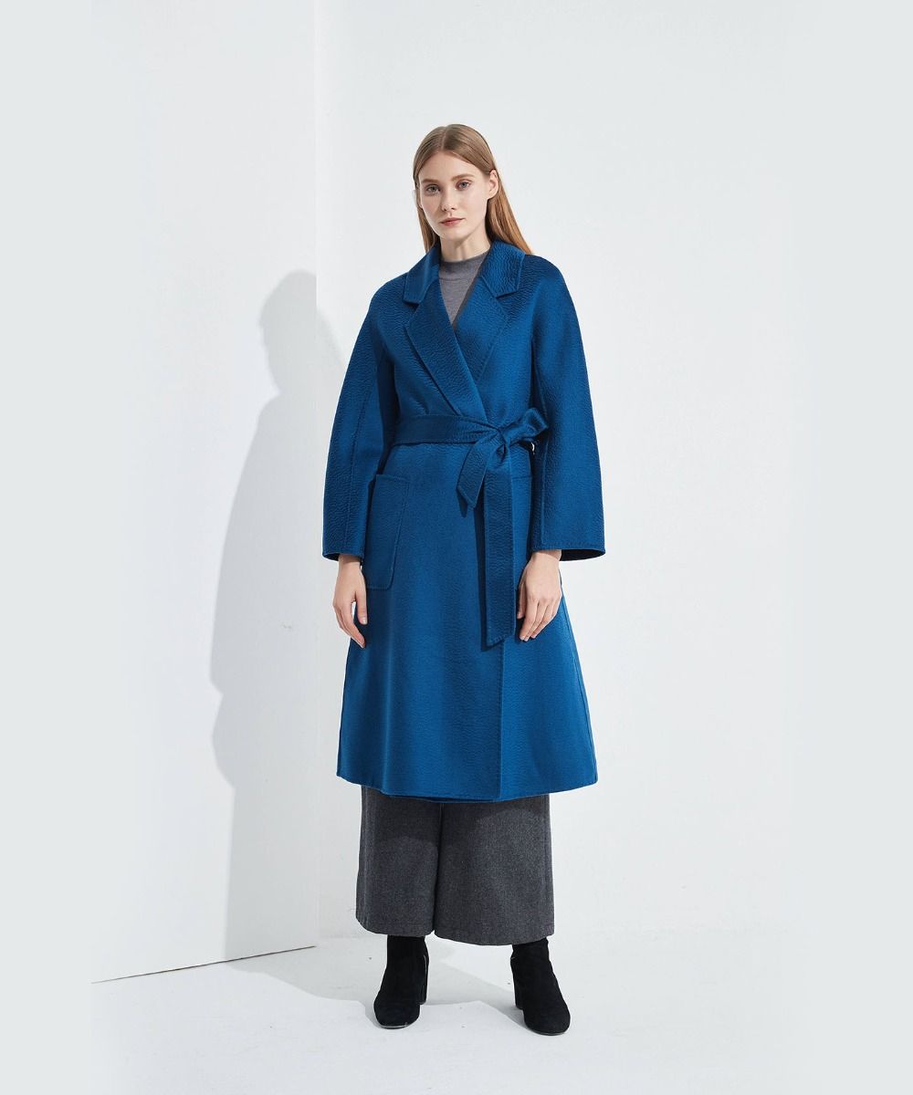 The Classic Wrap Coat - Royal Blue