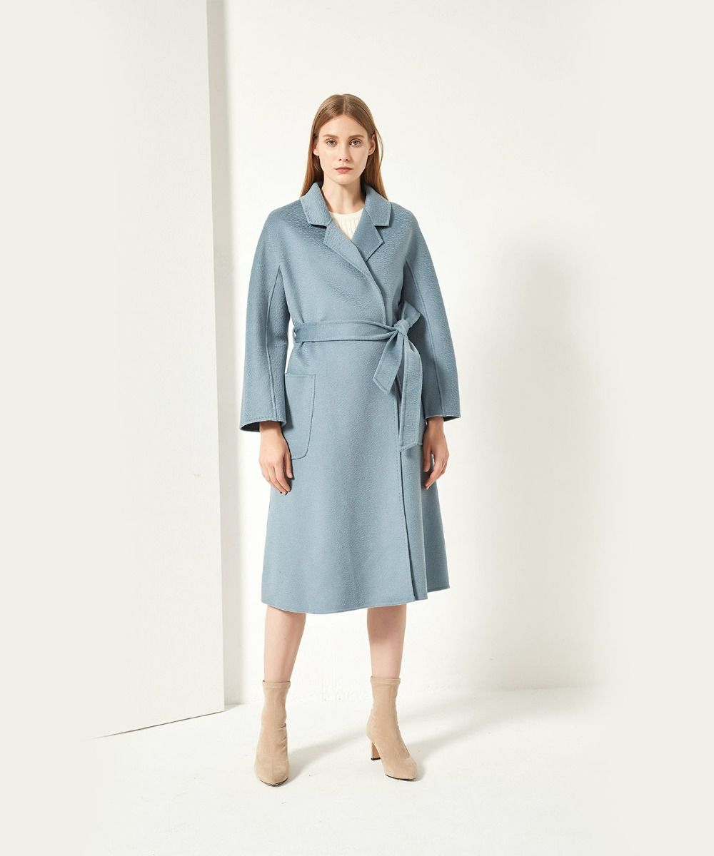 The Classic Wrap Coat - Light Blue