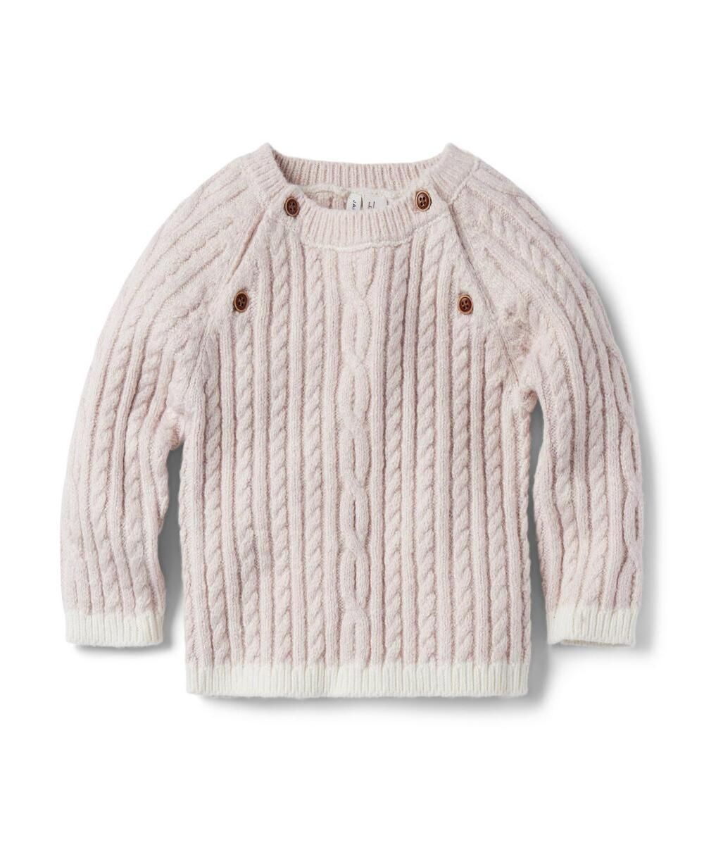 BABY CABLE KNIT SWEATER Pink