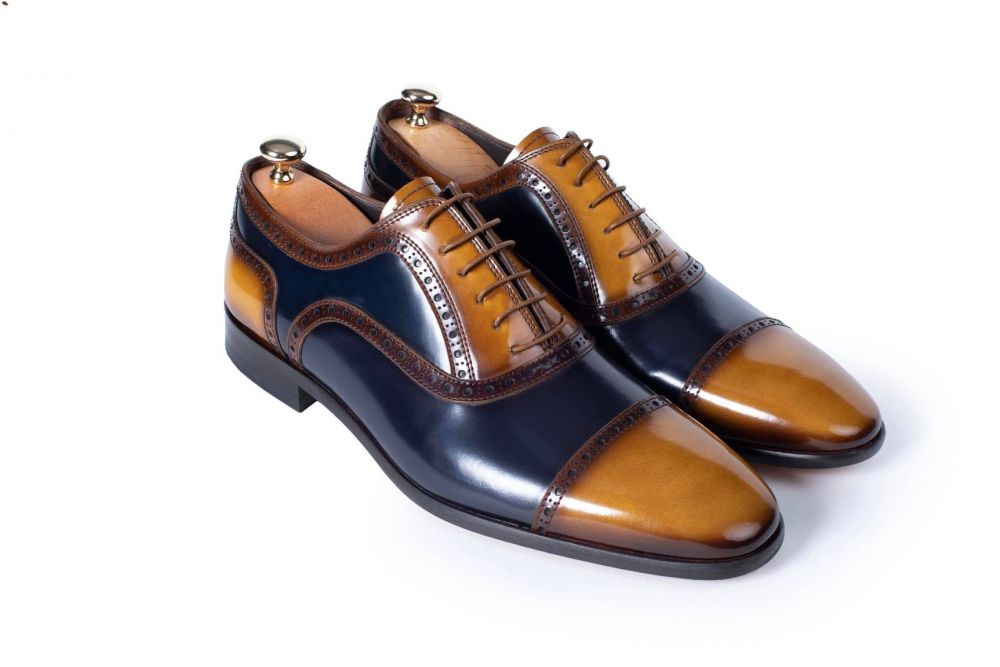 VellaPais Oxford Camel&Navy Blue