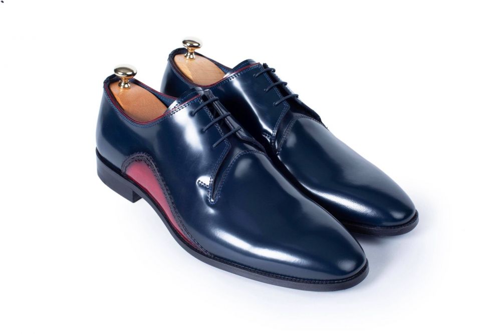 VellaPais Dress Shoes Navy Blue&Rose Red