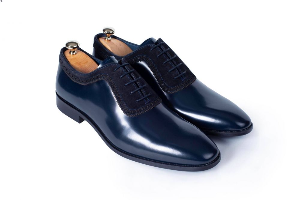 VellaPais Plain Toe Oxford Navy Blue&Navy Blue