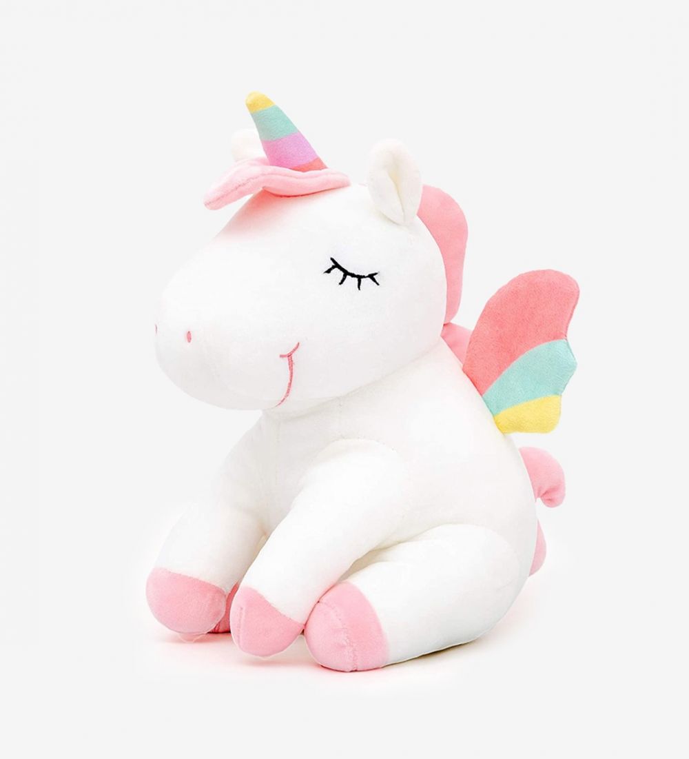 LEEZ Cartoon Unicorn Beast Plush Toy Doll Pillow - White