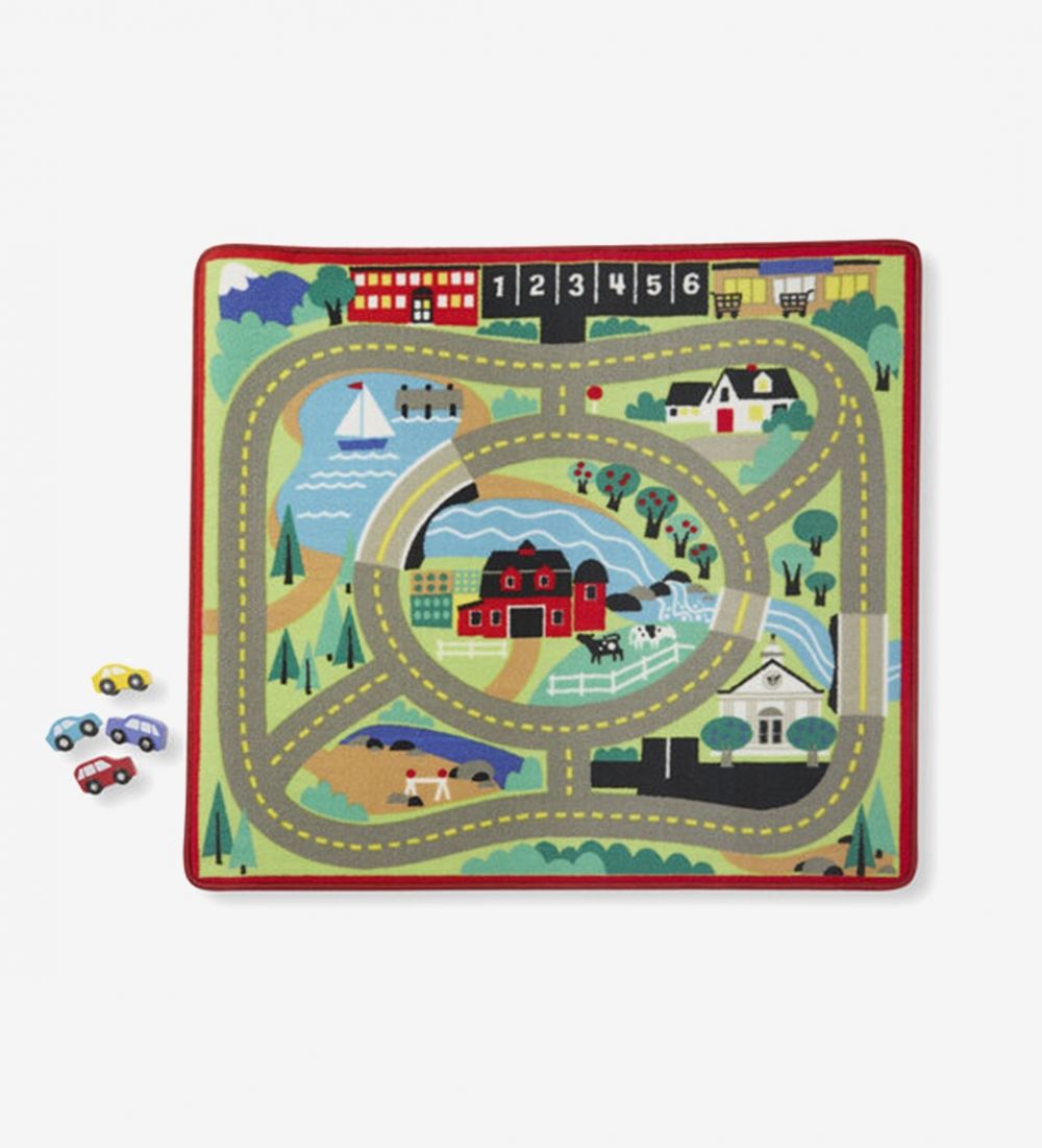 Melissa & Doug - Round the Town Road Rug & Car Set