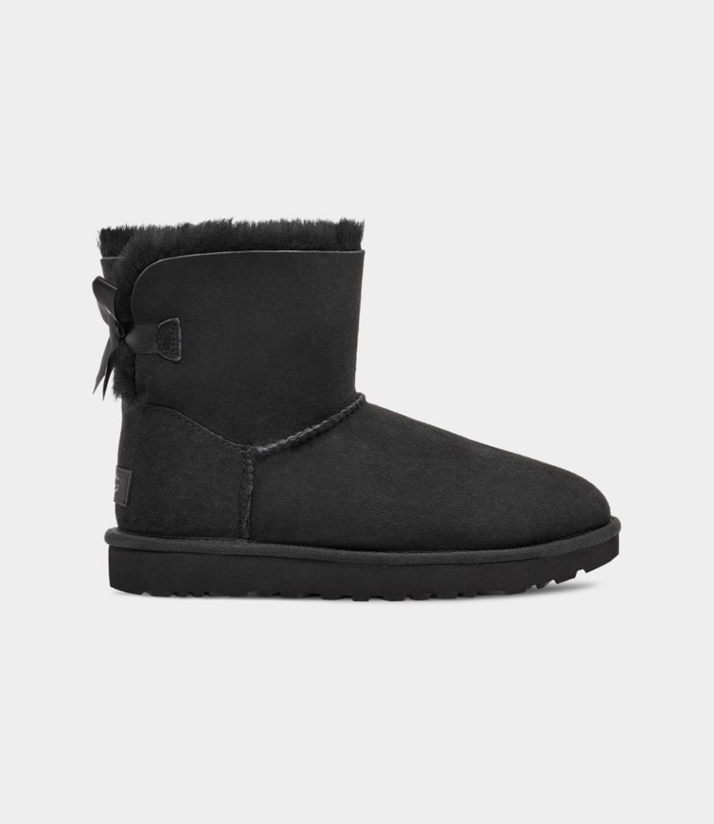 UGG Kid's T Mini Bailey Bow II - BLACK / 7