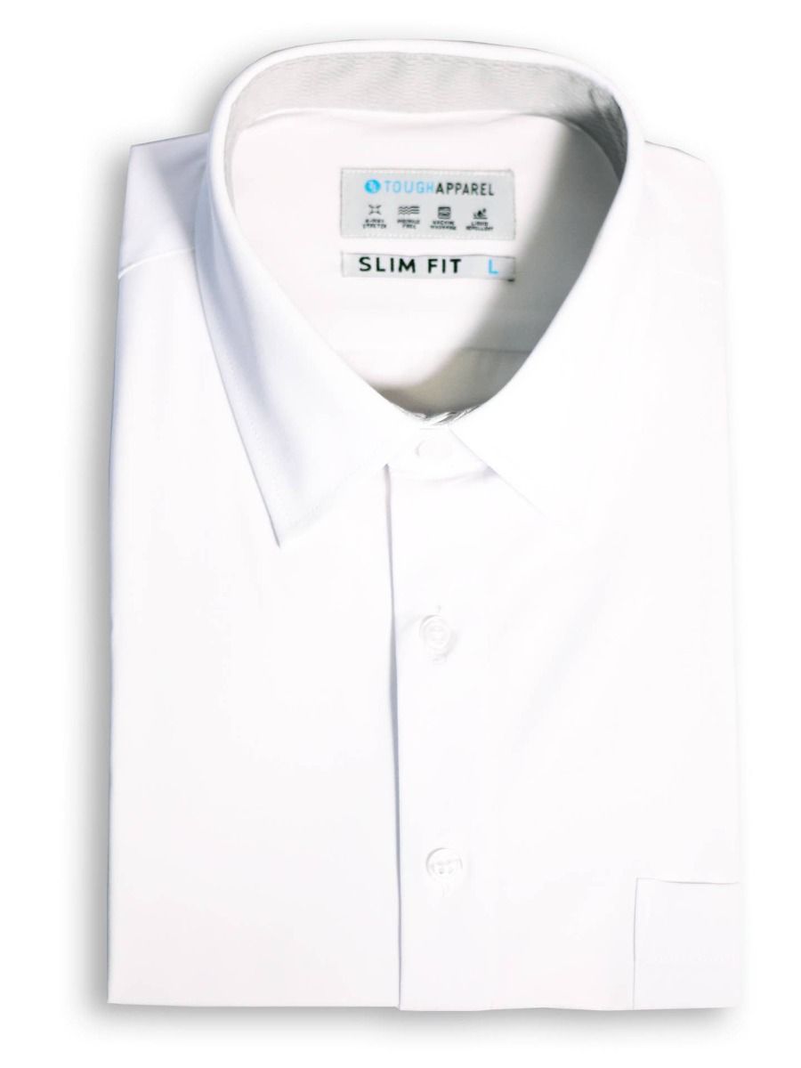 White Hustle Dress Shirt - Short Sleeve