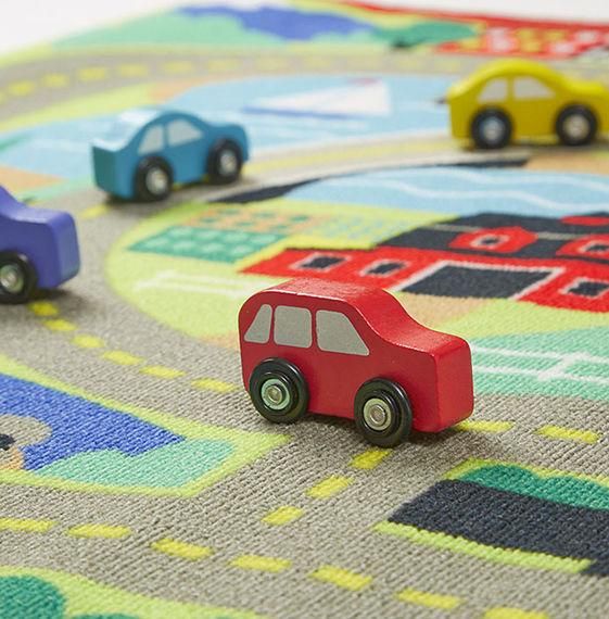 Melissa & Doug - Round the Town Road Rug & Car Set