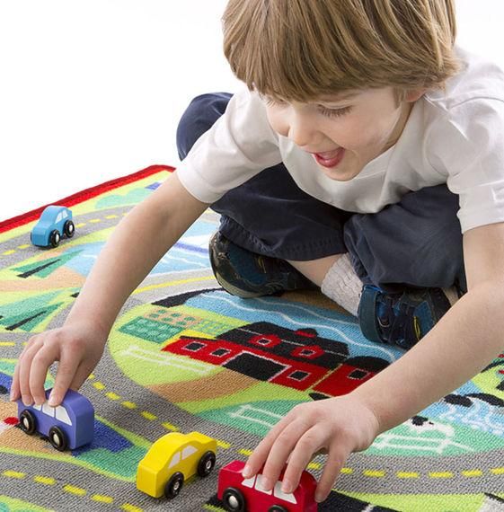 Melissa & Doug - Round the Town Road Rug & Car Set