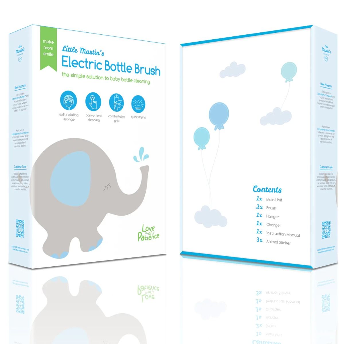 Electric Bottle Brush by Little Martin - Blue/Pink