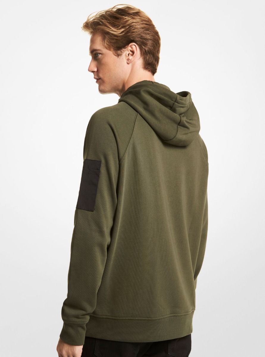 Cotton Blend Half-Zip Hoodie