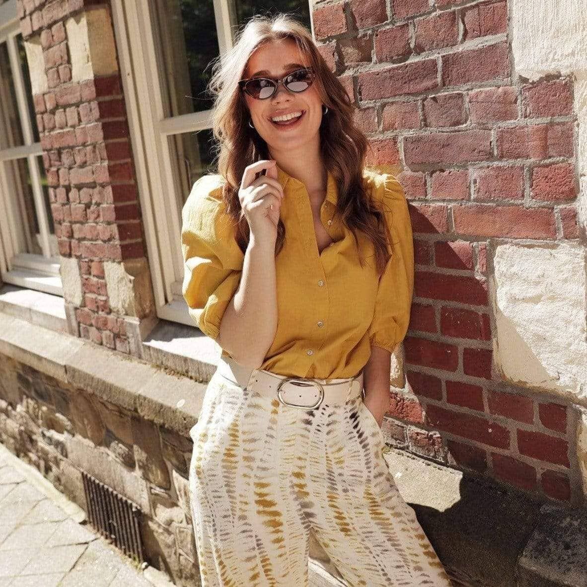 Oval Buckle Leather Belt - 40509 Daphne