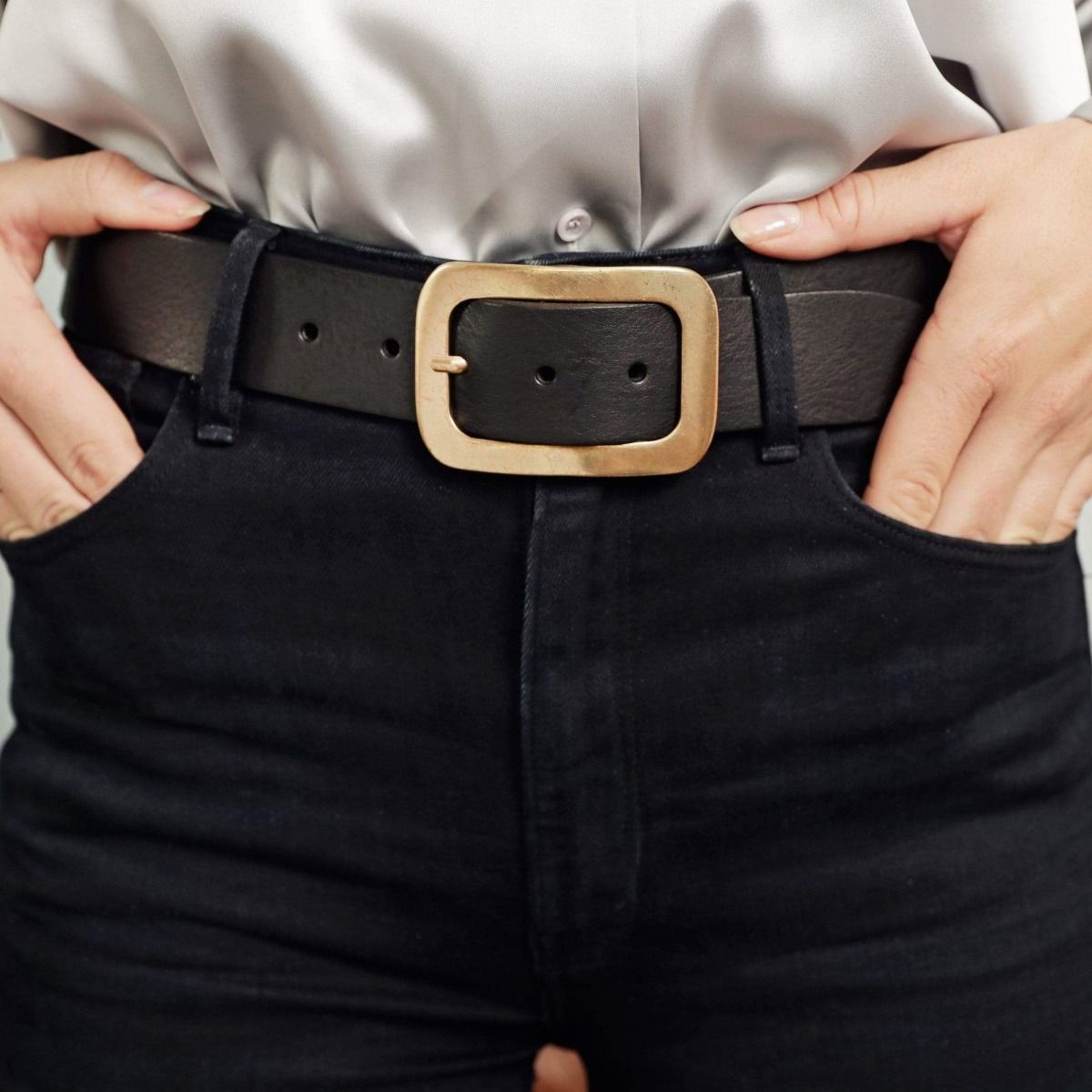 Statement Buckle Classic Leather Belt - 40037 Jodi