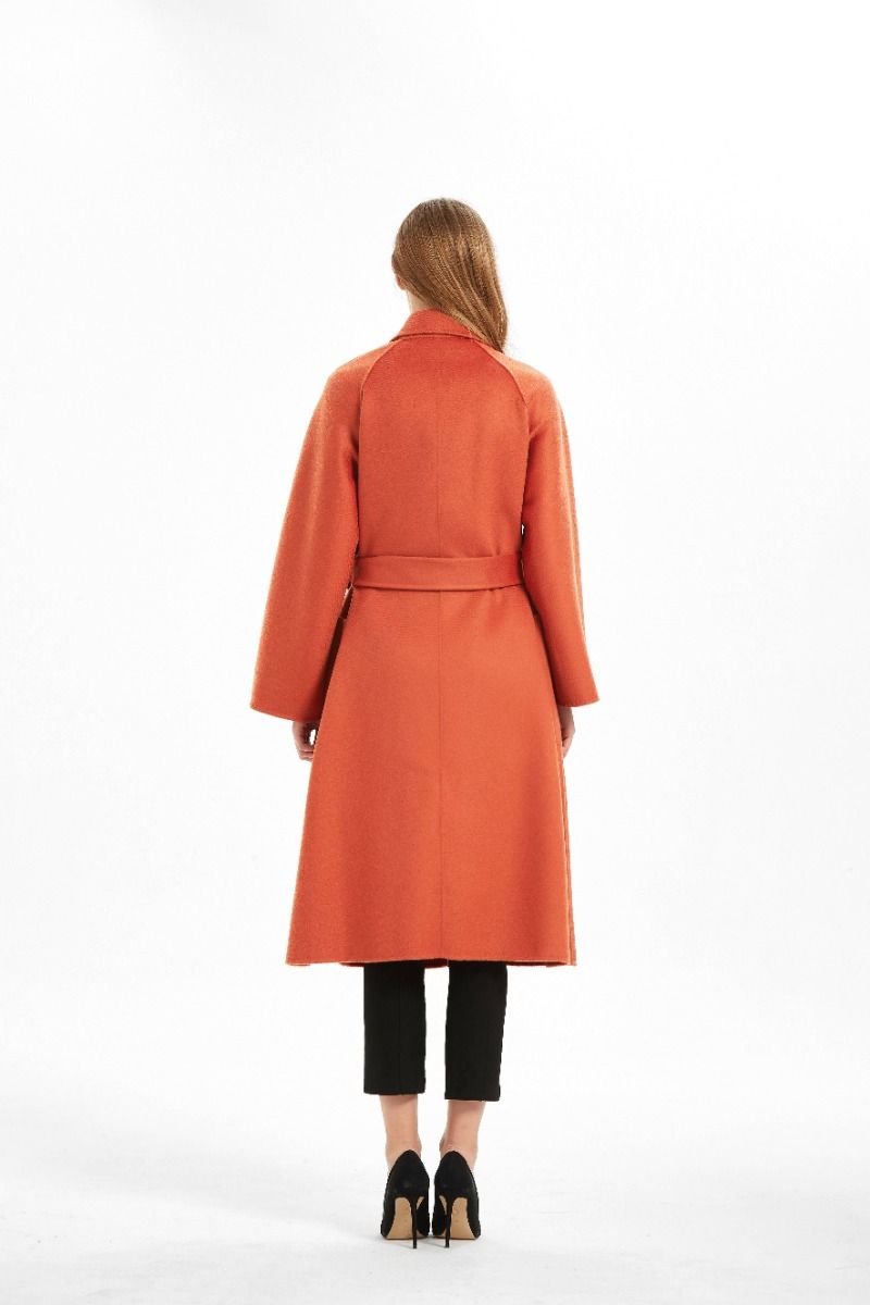The Classic Wrap Coat - Burnt Orange