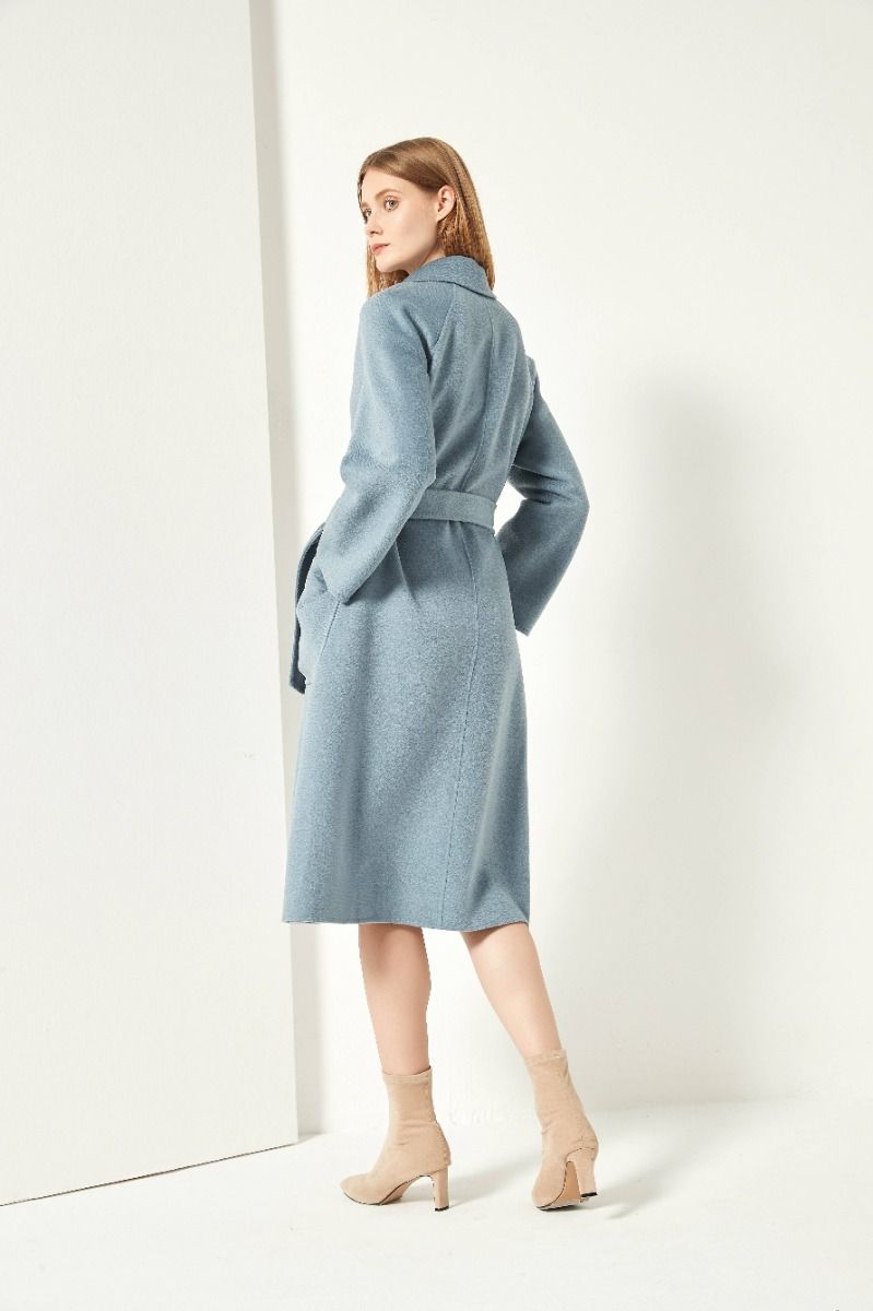 The Classic Wrap Coat - Light Blue