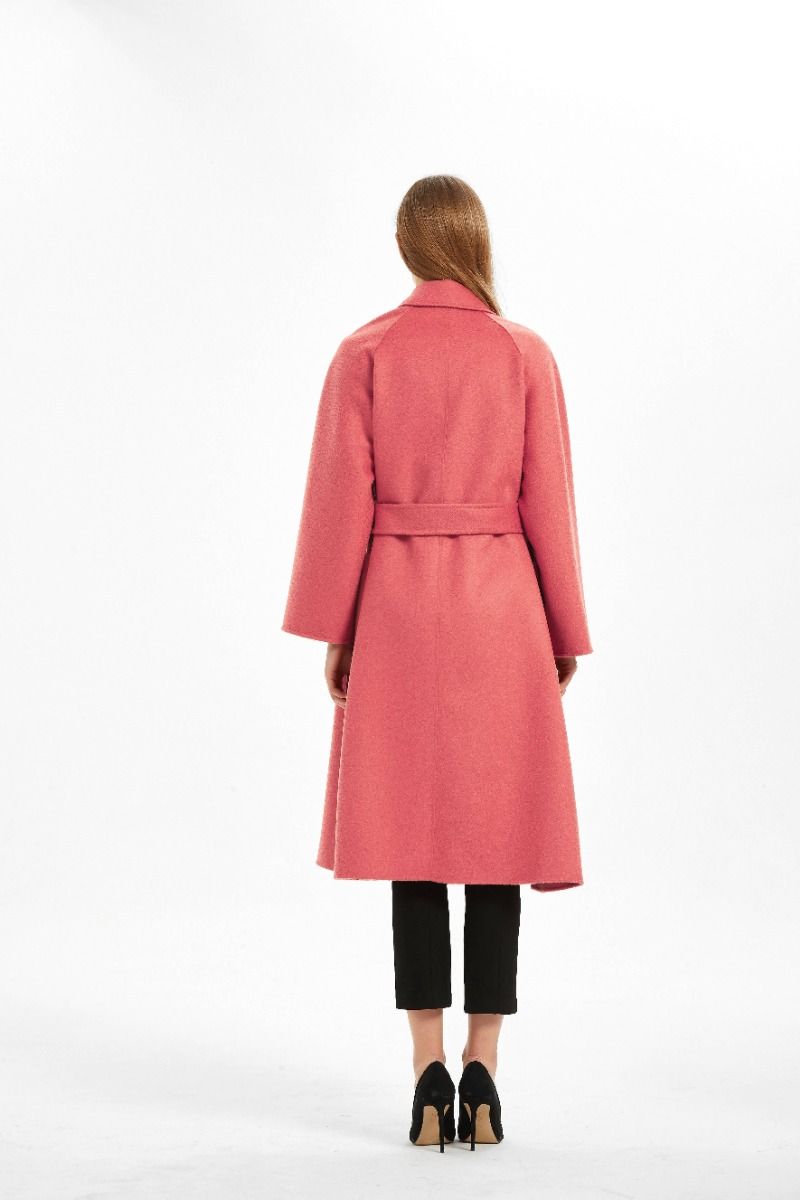 The Classic Wrap Coat Coral - Red