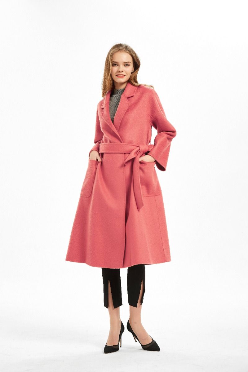 The Classic Wrap Coat Coral - Red