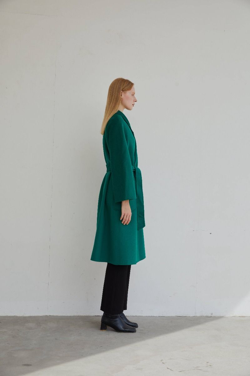 The Classic Wrap Coat - Emerald Green