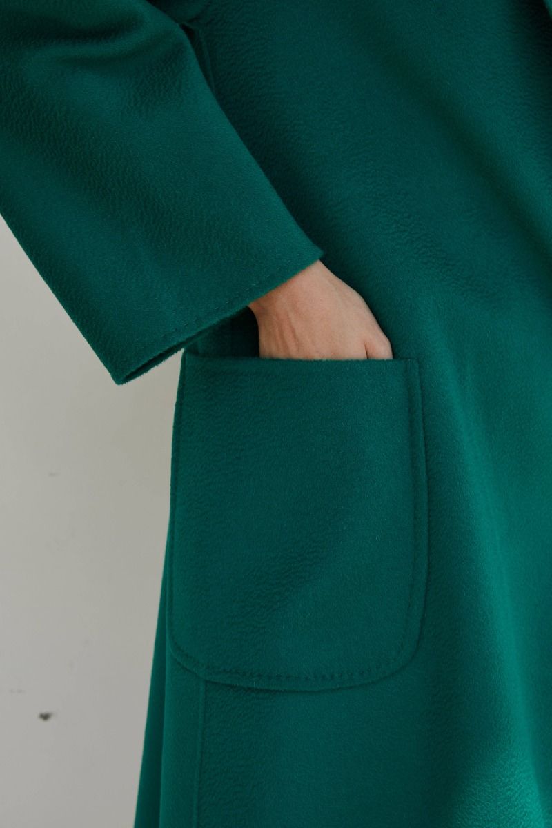 The Classic Wrap Coat - Emerald Green