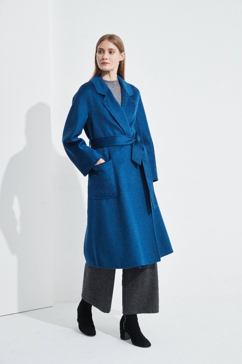 The Classic Wrap Coat - Royal Blue
