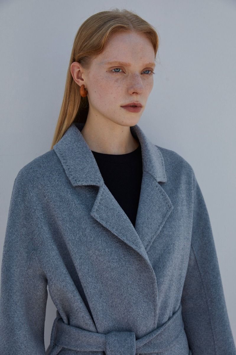 The Classic Wrap Coat - Heather Grey