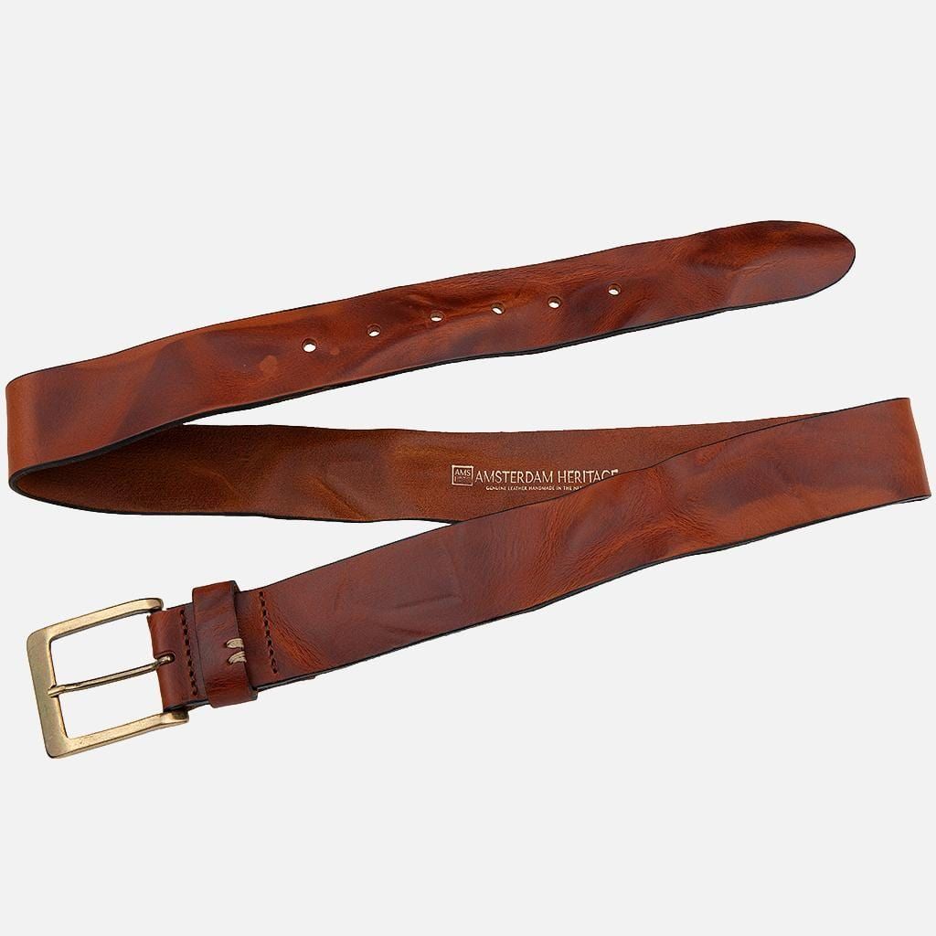 Full Grain Leather | Matt Gold Squared Buckle